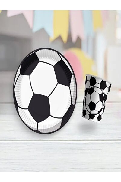partyy bag Beşiktaş Temalı Karton Tabak Bardak Set 8 Tabak 8 Bardak