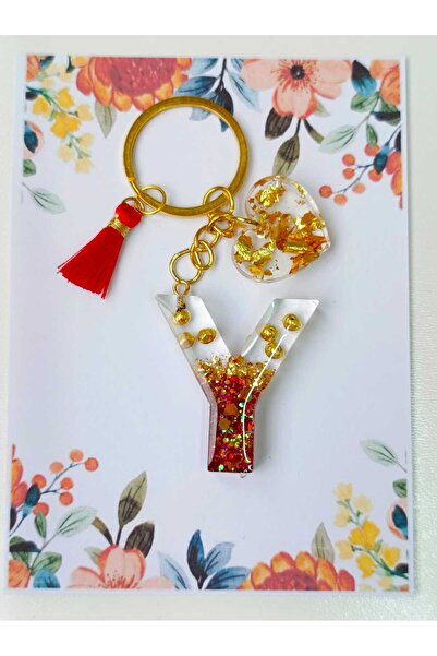 demirbasavm Handmade Y Letter Epoxy Epoxy Keychain