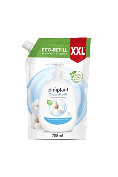 ELMIPLANT Set of 3 x Liquid Soap Refill, Elmiplant, Cotton, 750 ml