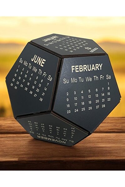 aramkhalej furnıture Wooden desk calendar with an elegant geometric design