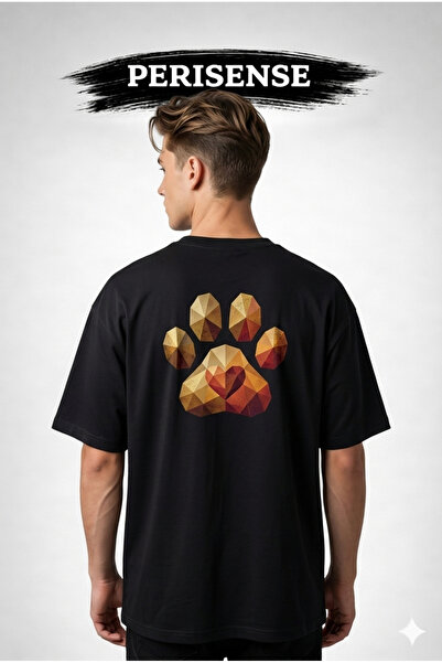 PERISENSE Unisex Pure Dog Printed Premium Combed Cotton Oversized T-Shirt