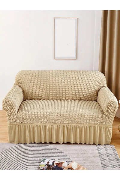 EJMEL Bürümcük Stretch Fabric Flexible Washable 2 Seater Sofa Cover Sofa Slip...