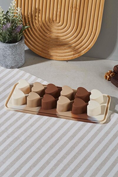 Muhtelif 12li Kalpli Silikon çikolata kek buz kalıbı