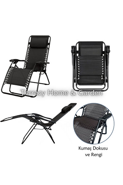 Empressco Konforlu, Ayarlanabilir Katlanabilir Zero Gravity Şezlong Kamp Sand...