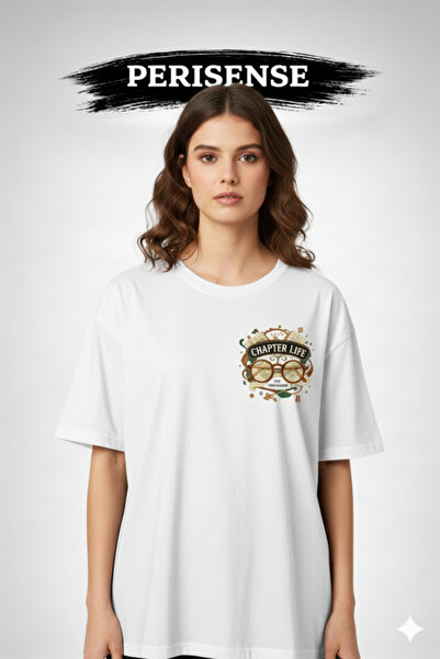 PERISENSE Unisex Electric Reading Printed Premium Combed Cotton Oversized T-S...