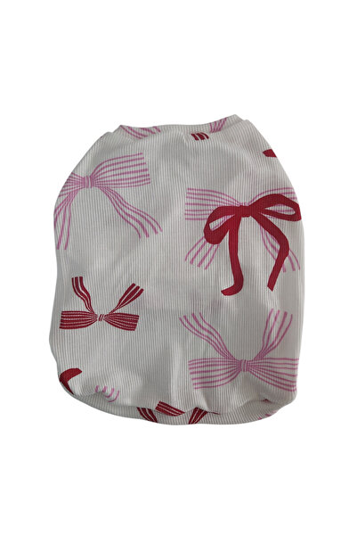 atelyu Cat Dog Outfit Bow Pattern Tshirt