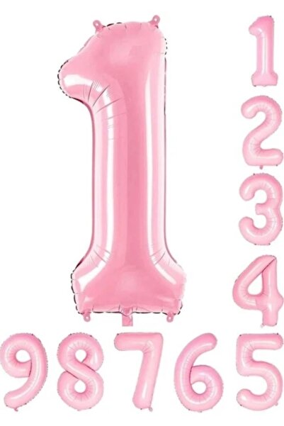 ALYA PARTİ 1 Yaş Pembe Rakam Folyo Balon 76Cm Rakam Folyo Balon