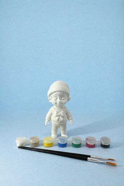 NOVATECH İNOVASYON Sevimli Çocuk Figürlü Boyama Seti / 7 Renk - 2 Fırça / Sev...