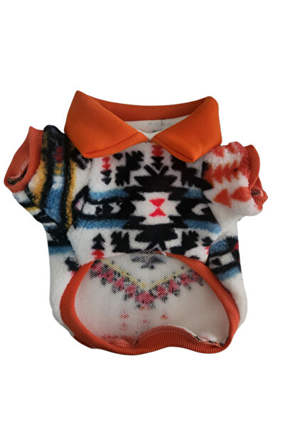 atelyu Cat Dog Outfit Plush Ethnic Pattern Sweatshirt