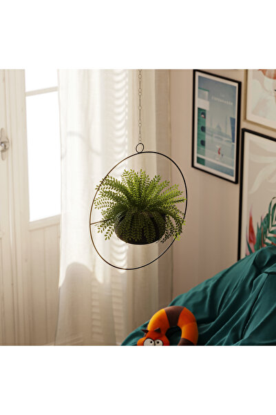 MOİRA Dekoratif Metal Saksılık,Askılı Ayarlanabilir Yuvarlak Sarkıt Modern Ka...