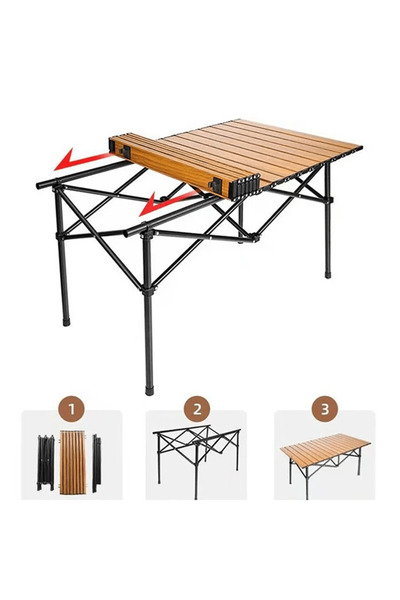 Empressco Katlanabilir Alüminyum Kamp Masası XXL 120x65x60cm, hafif ve dayanıklı