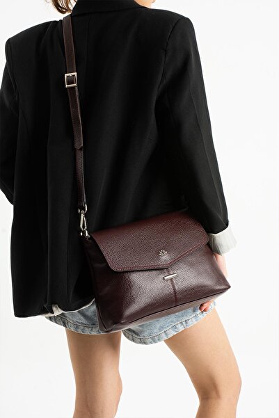 PIEL LINO KADIN HAKİKİ DERİ ÇAPRAZ ÇANTA PL028-D BORDO