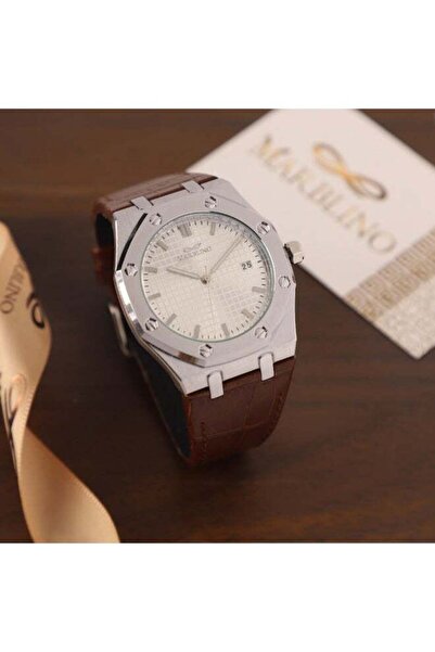 marblino Men's Watch Leather Waterproof Modern High Quality