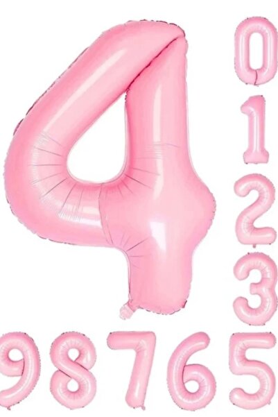 ALYA PARTİ 4 Yaş Pembe Rakam Folyo Balon 76Cm Rakam Folyo Balon