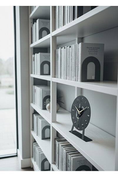 MOOCLOCK Lüks Metal Elif Vav Tasarım Dekoratif Masa Saati Sessiz Akar Mekaniz...