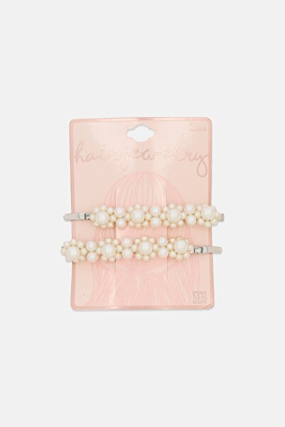 Must Have Beauty Women 2 Pieces Pearl Bobby Pins, Off White