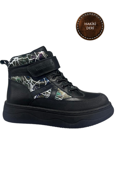 şenler bebe world kids Girls' Boots Genuine Leather Orthopedic Sole, Soft Lin...