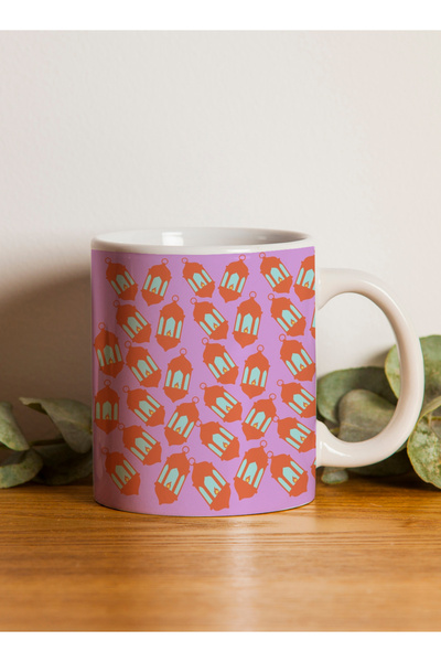 LOWHA 11 oz Ceramic Mug with Ramadan Lanterns Pattern
