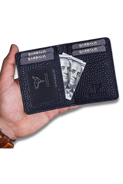 Garbalia Nahita Genuine Leather Slim Card Holder Wallet Black