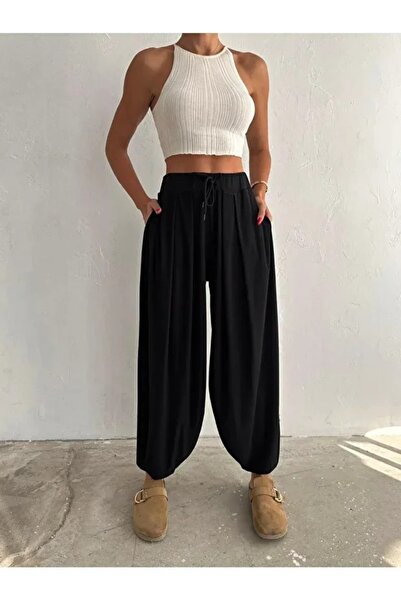 Dumy Relaxed Fit Modal Baggy Trousers