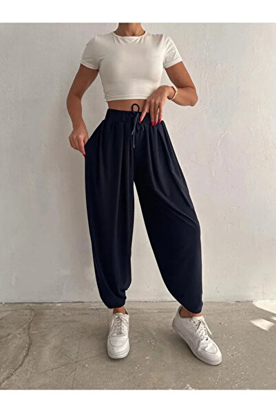 Modelmaster Women's Fabric Comfortable Fit Elastic Waist Baggy Trousers