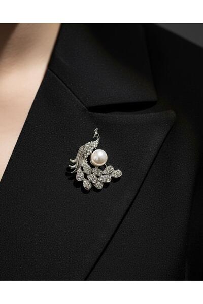 Vira Rise Tavus Kuşu Broş Yaka İğnesi Şapkada Çantada kullanılabilir