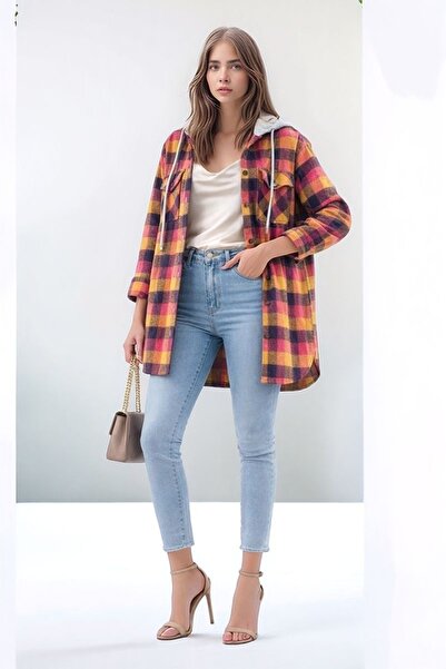 MAMAYAGA Women's Pattern Block Woodcutter Oversized Wide Fit Casual Pocketed ...