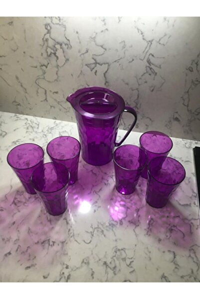 Tupperware Pırlanta Sürahi Ve 6 Adet Pardak Set Mor