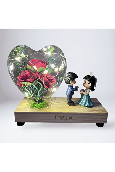 OEM Valentine's Day Gift – Heart LED Lamp with Roses