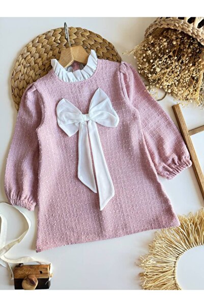 vera kids fiyonklu şık çocuk elbise