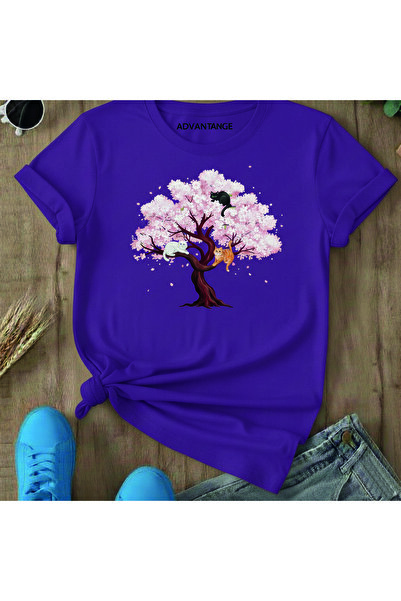 Korefanzin Ženska majica sa širokim krojem Carlota mačka sa dizajnom sakure