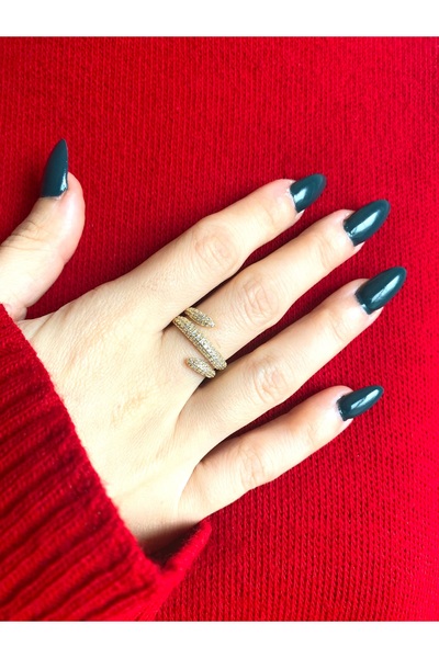 milayk Gold Glitter Entwined Ring