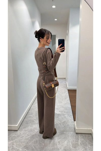 LADY SHOPPING GOLD DÜĞME DETAYLI PANTALON TAKIM