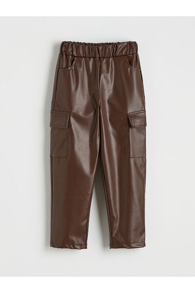 LC Waikiki Lcw Kids Brown Cargo Pocket Pack Girls' Pants