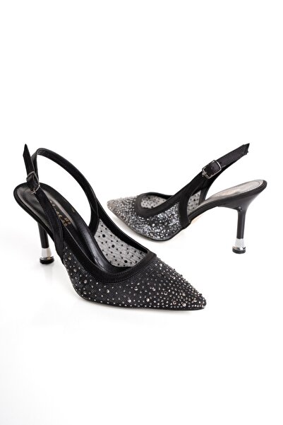 Blacktavern Stone Evening Shoes Transparent Vip Series 9 cm Heel Height