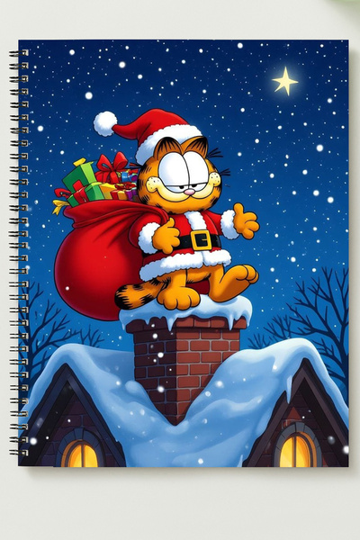 BLACKONECLASS غلاف كرتوني معدني حلزوني غير مسطر مقاس A5 من GARFIELD دفتر ملاح...