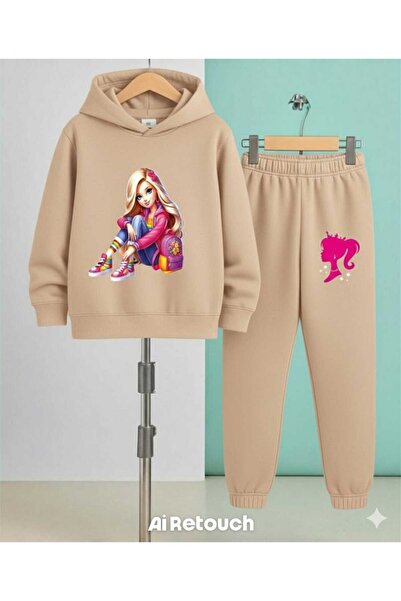 Nice Clothes Children's Tracksuit Set Hooded Unisex Pink Dressed Girl