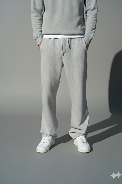 ALİ.COM Unisex 3 Thread Thick Winter Fleece Lined Baggy Sweatpants |   Oversi...