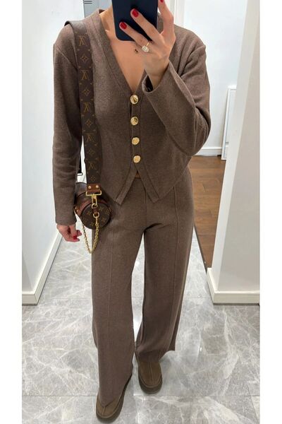 LADY SHOPPING GOLD DÜĞME DETAYLI PANTALON TAKIM