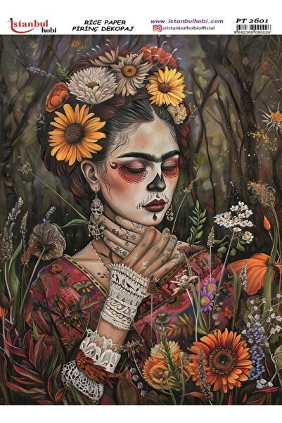 İstanbul Hobi ورق ديكور نحاسي 30×42 سم PT-2601 فريدا كاهلو
