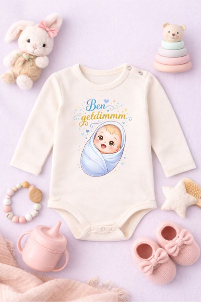 ModaXen Baby Funny Text Bodysuit I'M Here (Boy) 100% Cotton Body