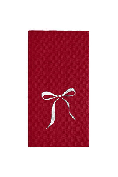 Story مناديل ورقية فضية مقاس 40 × 40 سم، مناديل ورقية منقوشة باللون العنابي م...