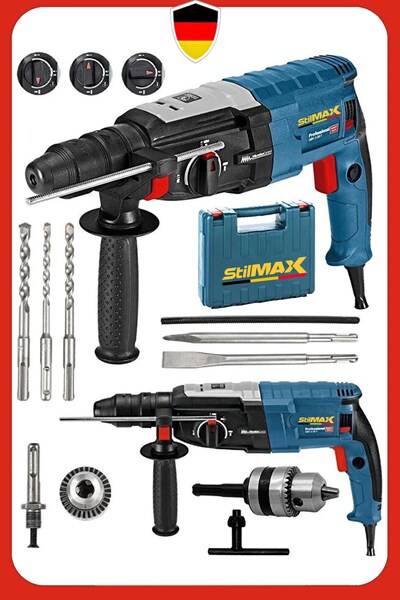 stilmax 4000 Watt 3 Fonskiyonlu Şantiye Tipi Kırıcı Delici Hilti Darbeli Matk...