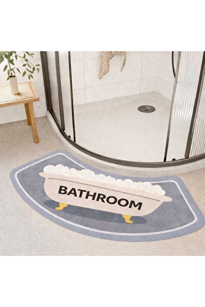 Qatalina Banyo,Duş ve Giriş İçin Kaymaz Taban Banyo Paspası-Kalın Yarı Daire,...