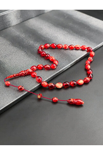 Tesbih-i Hazır Tesbihçilik سلسلة مسبحة مميزة ملونة بلون العنبر الناري مع نظام...