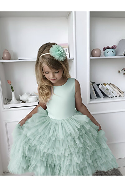 Asel Kids ROCHIE DE OCAZIE SPECIALĂ PENTRU FETE, TUL CU STRATURI LUNGĂ