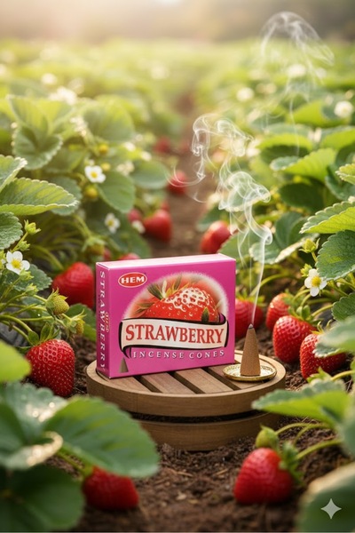 Hem Strawberry (Çilek) Konik Tütsü – Tatlı ve Ferah Meyveli Koku *Yukarı Doğr...