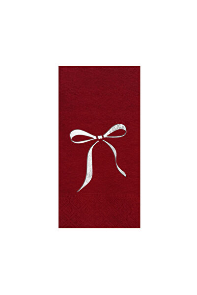 Story مناديل ورقية فضية مقاس 33×33 سم مع نمط شريط مزين بفيونكة، عبوة من 16 من...