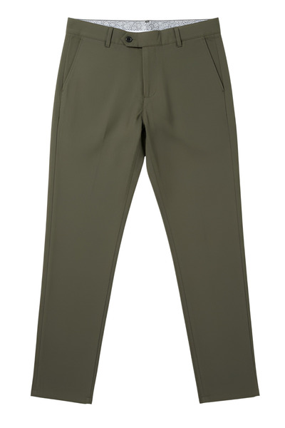 SİVAİST Men's Green Stretchy Lycra Ankle Length Fabric Trousers