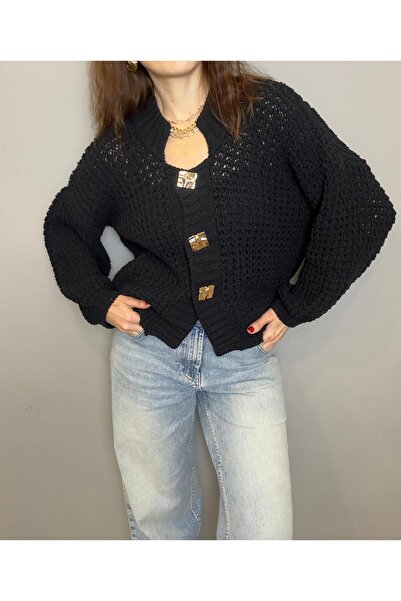 GND Women's Design Cardigan Lace-Like Knit 100% Cotton Knitwear Cardigan